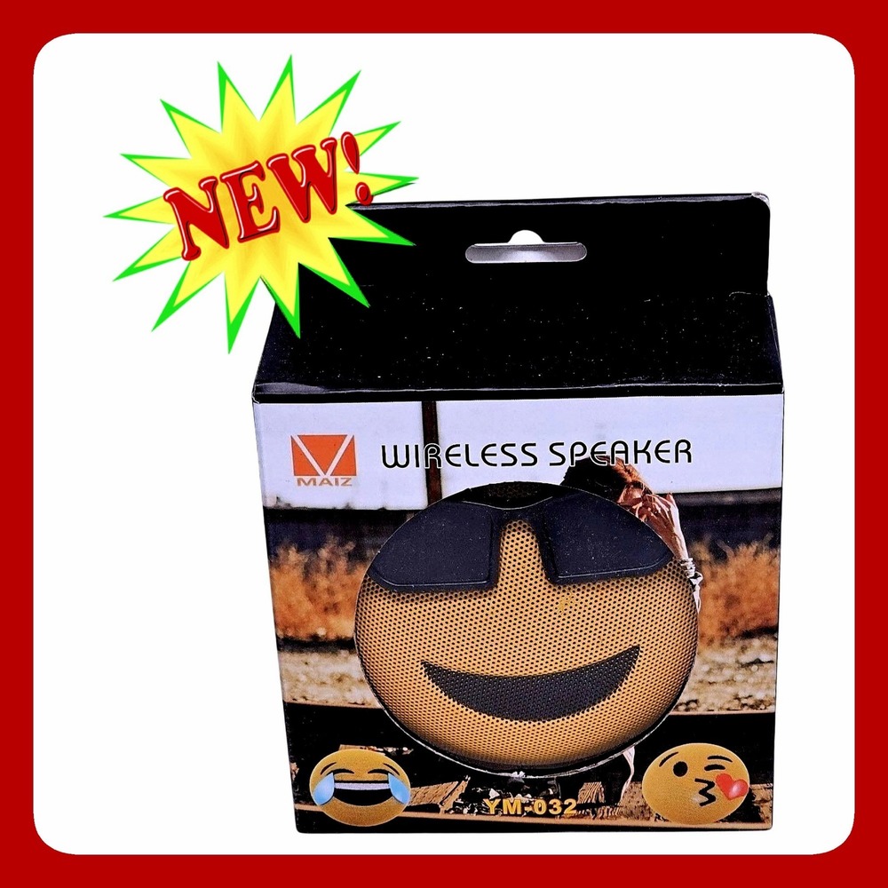 Maiz YM-032 Emoji Sunglasses Wireless Bluetooth Speaker Yellow Tech Novelty NWT